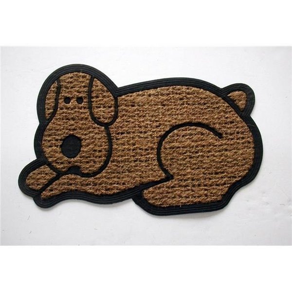 Geo Crafts Geo Crafts G115 DOG 18 x 30 in. PanamaTuffcor Rubber Back Animal Shaped Flat Weave Doormat G115 DOG